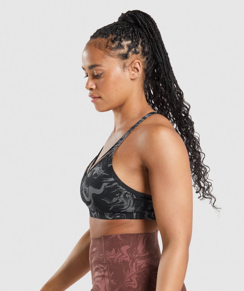 Women's Gymshark GS Power Sports Bra Black | NZ 5KRVXC